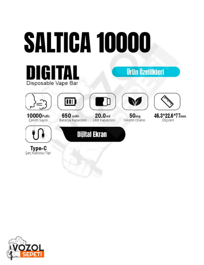 Saltica 10000 Ekranlı Puff Strawberry Banana