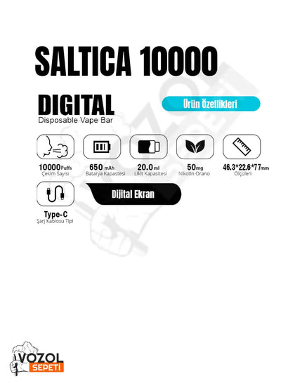 Saltica 10000 Ekranlı Puff Mango Peach Smoothie